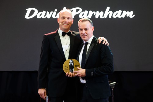 David Parnham with Martin Forbes after winning the President's Award